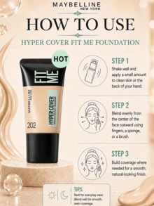 Maybelline Custom Foundation Flawless Versión 202, Muestra 18ml*2 piezas, Textura Ligera y Adherente, Alta Cobertura, Larga Duración, Resistente a la Opacidad - Base de maquillaje personalizada Flawless Foundation 202 de 18 ml - Ver 11