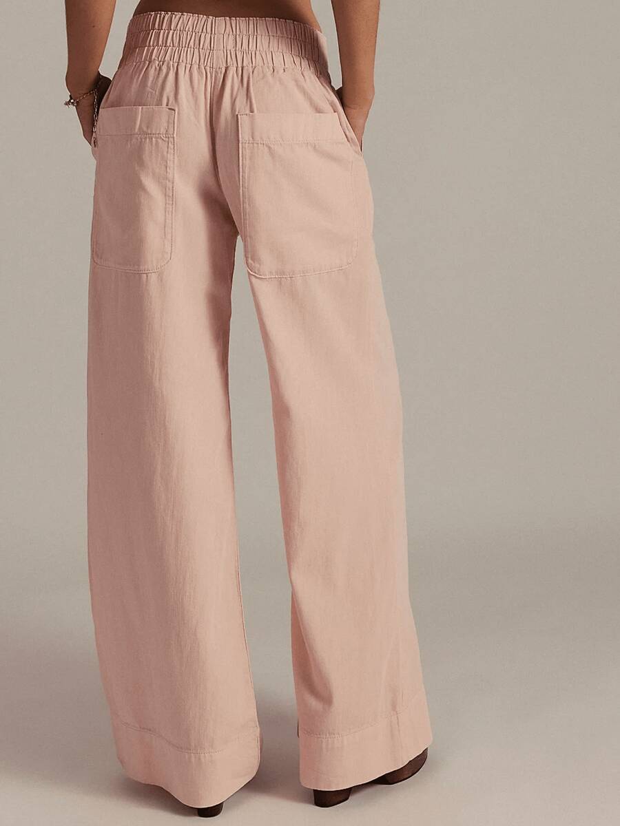 Women's Baggy, Loose-Fitting Denim Pants With And Relaxed Style – Casual Solid Cargo Trousers - 粉色 - 查看 1