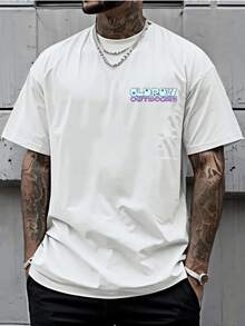 Camiseta Corta Para Hombre, Old Row Outdoors, Estampado Gráfico De Trucha Pastel, Diseño Retro De Pesca, Camiseta Casual De Manga Corta Para Entusiastas Del Aire Libre Y Ropa Urbana - Blanco - Ver 2