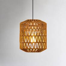 Chao đèn giả mây đan tay bằng dây giấy, chao đèn phong cách vintage phù hợp cho đèn bàn, phong cách Bohemian, chao đèn mây phù hợp trang trí nhà cửa, chao đèn treo, phù hợp trang trí nhà hàng, quán cà phê, phòng trà, phong cách mộc mạc - chao đèn - Xem 3