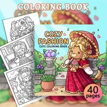 40頁 190g「COZY FASHION」可愛著色本－柔軟可愛寵物優雅穿搭場景療癒女孩風著色本 舒壓創意趣味文具 女孩禮物 - 舒適時尚 - 查看 1