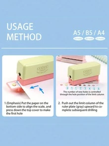 1 máy bấm lỗ giấy A5/B5/A4, có thể bấm 6 lỗ cùng lúc, thích hợp làm album ảnh thủ công, kèm theo 5 màu giấy bấm lỗ. - nhiều màu - Xem 12