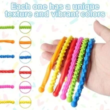 1/3/6pcs Flexible Sensory Fidget Sticks For Kids, Sensory Fidget Toys For Stress Anxiety Autistic ADHD,Calm Down Travel Airplane Essentials Toys,Stuffers Gifts For Teens Boys Girls - Multicolor - View 8
