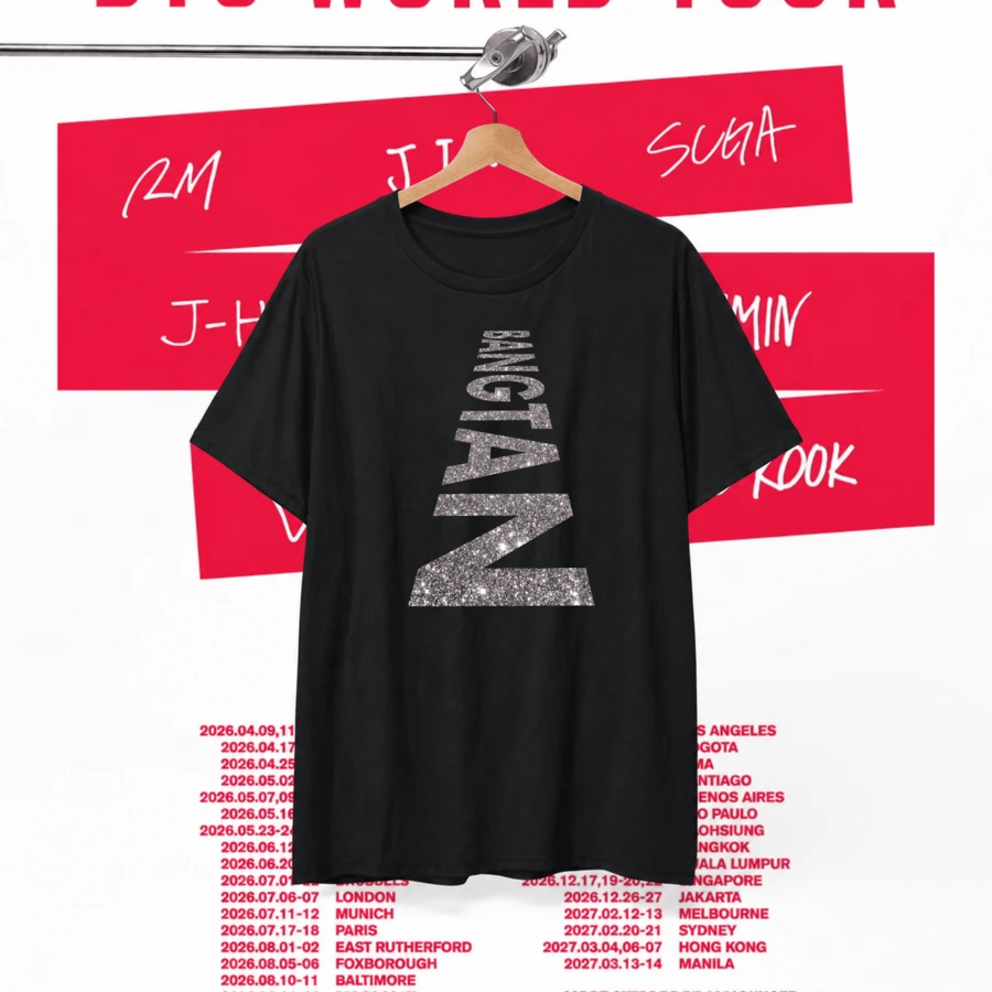 Camiseta juvenil de moda con motivo gráfico deportivo ideal para el día a día.B-T-S T-shirt - Negro - Ver 1