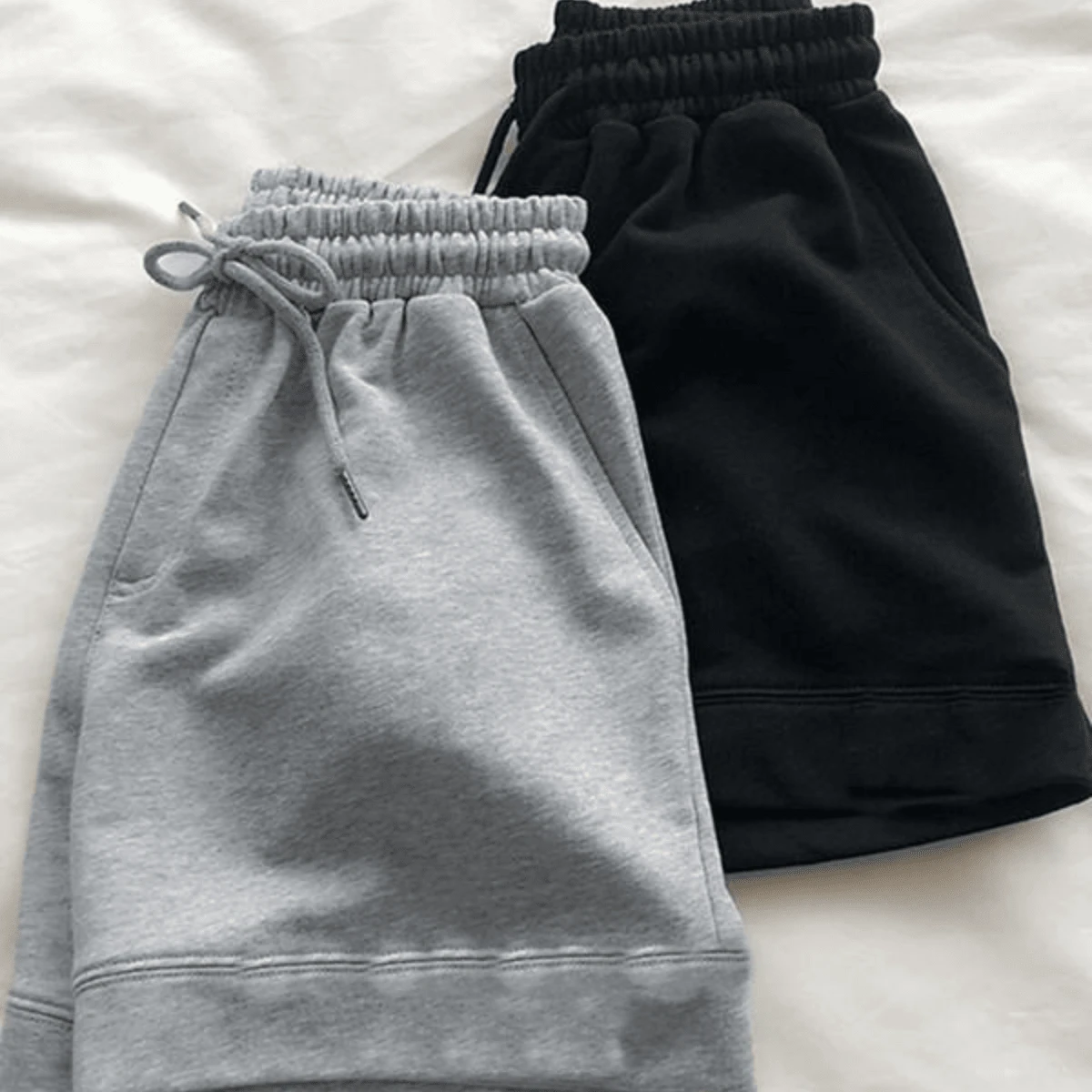 Kit Of 2 Women's Ribbed High-Waisted Sweatshirts In Black And Gray. - 套件 2 黑灰色 - 查看 1