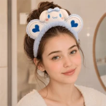 MINISO Sanrio Cinnamoroll 1入 藍色絨毛 SPA 髮帶 可愛柔軟 洗臉化妝護膚美妝髮箍 - 淺藍色 - 查看 2