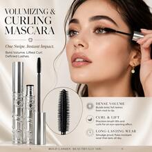 IOIOKISS Curling Mascara | Long-Lasting Curl, No Smudging, Waterproof, Volumizing And Lengthening, Unique Curved Brush Head Fits Eye Shape, Defined Lashes; Waterproof And Sweat-Resistant, All-Day Smudge-Proof, Warm Water Removable. Lightweight Formula, Repeat Application Without Clumping, Naturally Enhances Eyes - Black - View 5