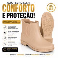 Women's Beige Mid-Top Boots/Rain Boots - 米色 - 查看 7