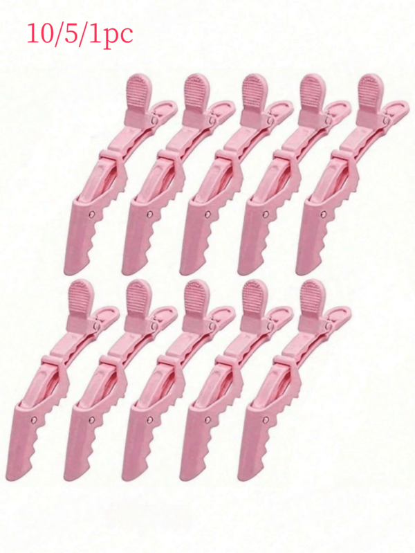 10pcs/5pcs/1pc Women's Hair Styling Clips, Makeup Positioning Alligator Clips, Ladies Beauty Long Mouth Clips, Suitable For Makeup, Beauty, Hairdressing And Other Occasions. Applicable For Home Makeup, Hair Salon And Beauty Salon. Fashion Hair Accessories Beach Claw Clips