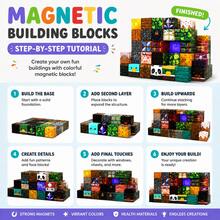 New Magnetic Building Blocks Mining World Random Style With Mini Figures Building Cube Toy Set STEM Educational Sensory Toy 2026 Birthday Holiday Best Gift For Boys And Girls 3+ Years Old - Multicolor - View 2