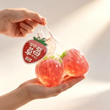1 pieza - Nuevo estilo 2026 - Juguetes blandos - Squishies - Cubo blando - Juguetes antiestrés - Queso blando - Pelota antiestrés - Juguete de apretar de fresa, Juguete de apretar de fresa realista, Juguete de apretar suave y esponjoso, Artículo de alivio del estrés con forma de fresa grande y cremosa con bolsa de red realista - Suave y elástico Q-apretable - Oficina Hogar Anti-envejecimiento Bolsa de red independiente Empaque premium Limpio e higiénico - Multicolor - Ver 4