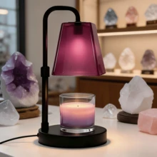 QUIGO 1PCS Modern Frosted Glass Shade Candle Warmer Lamp, Height Adjustable Wax Melter With Timing Function & Dimmable Light, Premium GU10 Bulb, Stylish Home Decor Lamp For Bedroom Living Room Apartment, Ideal Gift For Mother's Day Christmas Graduation - US A Type Plug(110-127V) - View 4