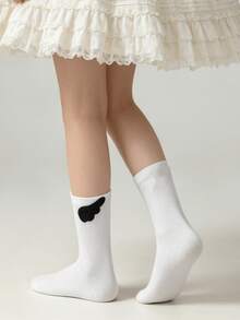 1/5 Pairs Summer Thin Minimalist 3D Wing Design Mid-Calf Socks - Multicolor - View 6