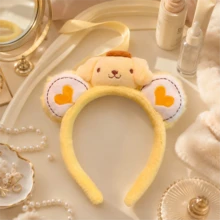 MINISO 三麗鷗 Pompompurin 1入 黃色絨毛 SPA 髮帶 可愛柔軟洗臉化妝髮圈 護膚美容日常用 - 黃色 - 查看 3