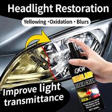 Car Headlight Repair Spray - Removes Yellow Oxidation, Scratches, Fog And Haze, Headlights Become Bright Instantly - Suitable For Car Front And Rear Lights, Prevents Yellowing And Oxidation - Effective Restoration Solution - 100ml - View 2