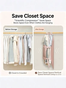 Brand New Pink Apricot Compression Storage Board, Compression Board, Clothing Dust Cover, Wardrobe Storage Tool, Fabric Down Jacket Storage Bag, Foldable Compression Storage Bag, Multifunctional Large Capacity Compression Set, Reusable Space-Saving Organizer Bag, Suitable For Travel, Moving, Wedding, Camping, RV, Wardrobe, Home Storage, Best Summer Gift For Women, Travel Essential, Home Decor. - Multicolor - View 3