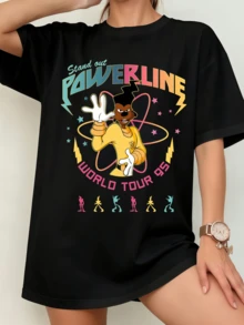 Unisex Powerline GoofYy Movie World Tour 95 Cartoon T-Shirt, RetroFan Shirt - Black - View 11
