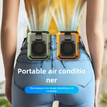 3-In-1 Portable Fan, USB Rechargeable, Adjustable Neck And Waist Design. Suitable For Outdoor, Home And Office, Equipped With Lanyard And Clip-On Bladeless Waist Fan, Meets Multiple Cooling And Exercise Needs, Battery Capacity 4000mAh - Multicolor - View 11