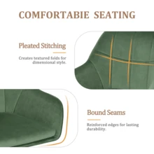 Goeurvant Modern Grid-Stitched Upholstered 360° Swivel Dining Chairs With Armrests And Removable Cushion For Dining Room, Living Room, Office - Set Of 2 / Set Of 4 / Set Of 6 - Forest Green - Green - View 7