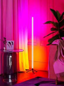 1 pieza Tubo de luz LED RGB de colores, lámpara de atmósfera romántica, lámpara de pie RGB con control remoto y atenuación, incluye cable USB, adecuada para reuniones en el hogar y decoración festiva - RGB - Ver 1