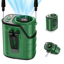 W&O 3-In-1 Portable Cooling Neck Fan | Waist Fan | Desk Fan - 18000Rpm Powerful Brushless Motor, Super Strong Wind, Four Speed Adjustment, 3600Mah Large Capacity Ultra Long Endurance Battery, Led Light Power Display - 綠色 - 查看 2