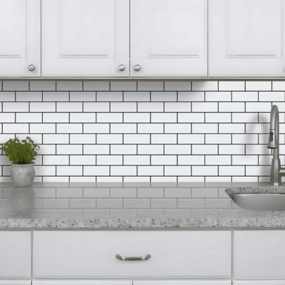 1 Roll Minimalist White Brick Wallpaper, Self-Adhesive Wall Sticker, Removable, Suitable For Bedroom, Dining Room, Kitchen Cabinets And Other Walls, Thickened Anti-Mold, Removable, Suitable For Countertops, Furniture Renovation, Wall Decoration, Bedroom Decoration, Home Decoration, Living Room Decoration, Party Decoration, Office Decoration, Home Decor, Wall Decoration, Bathroom Decoration, Room Decoration Supplies, House Decoration Wallpaper