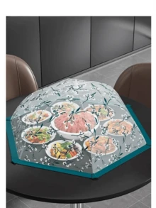 1pc Foldable Mesh Food Cover, Pop-Up Food Protector, Anti-Mosquito & Fly Food Shade Cover, Mesh Food Protection Cover, Keeps Fresh & Dust-Proof, Easy To Clean, Convenient Storage, Suitable For Kitchen/Outdoor Picnic/Party/Dining Table - Multicolor - View 1