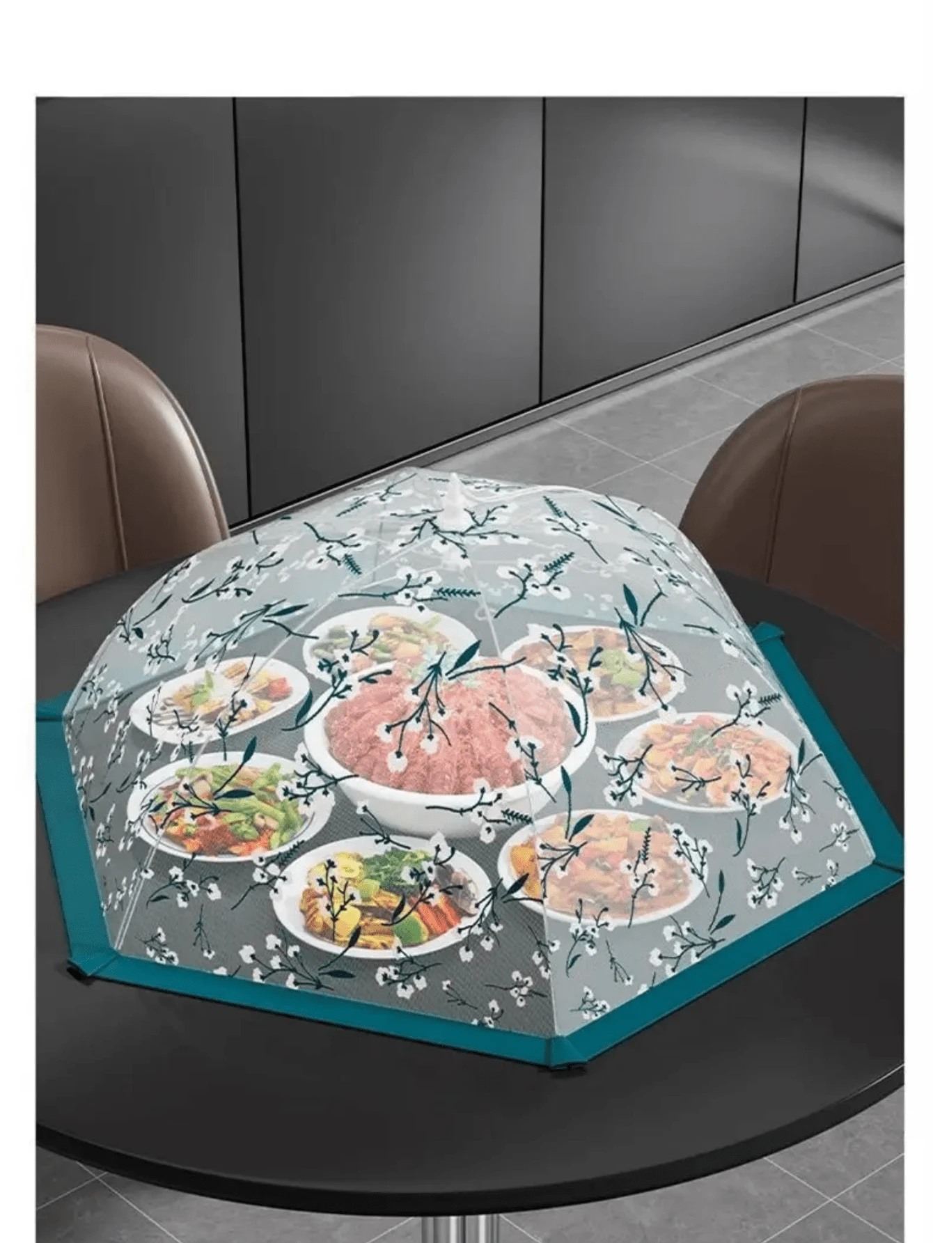 1pc Foldable Mesh Food Cover, Pop-Up Food Protector, Anti-Mosquito & Fly Food Shade Cover, Mesh Food Protection Cover, Keeps Fresh & Dust-Proof, Easy To Clean, Convenient Storage, Suitable For Kitchen/Outdoor Picnic/Party/Dining Table - Multicolor - View 1