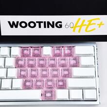 21-Key Transparent Pink Heart-Shaped Keycaps, Side-Printed, Backlit, Suitable For Mechanical Keyboards, Minimalist Style Heart-Shaped Keycaps, Side-Engraved Keycaps, Keycap Replacement, Keyboard Enthusiasts - View 2