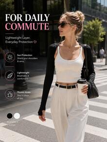 Shoulder Sleeve With Thumb Hole, Lightweight And Breathable, Suitable For Driving, Walking And Outdoor Activities - Multicolor - View 5