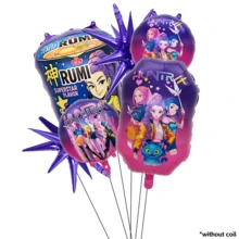 KPop Demon Hunters 1Set Autorizado de Globos de Número para Decoración de Fiesta de Cumpleaños Infantil con Diseño de Chica Cool Púrpura de Dibujos Animados, Estrella Coreana, Patrón de Fideos Instantáneos, Suministros de Decoración de Globos de Papel de Aluminio para Fiesta Temática de Pastel y Mesa de Baby Shower, Globos de Regalo y Juguete Perfectos - TZQQ - Ver 3