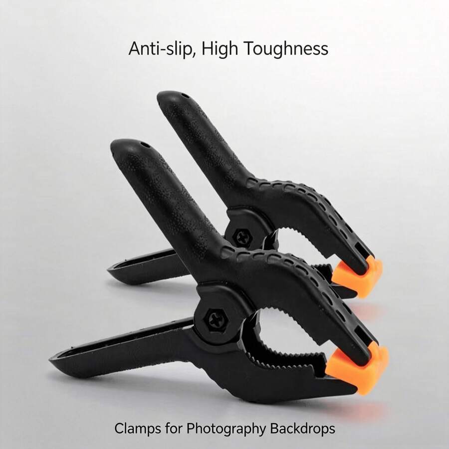 3 Pcs Photography Backdrop Spring Clips, Clamps With Non-Slip Jaws, High Toughness Background Holder Clips. Widely Applicable To Crafts, Backdrop Stands, Photography, Home Decoration And Many Other Scenarios. - View 1