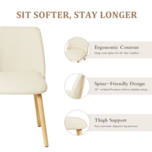 Goeurvant Modern Ergonomic Dining Chair With Curved Backrest - Set Of 2 / Set Of 4 / Set Of 6 - Apricot - View 4