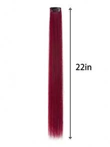 5/1 pieza Pinzas para el cabello color burdeos, extensiones de cabello para mujeres, pelucas de fibra sintética adecuadas para varios peinados sin teñir en salón, adecuadas para ocasiones diarias y de fiesta - Varios estilos - Ver 13