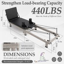 Home Pilates Reformer Machine, Adjustable Full Body Workout Equipment With Resistance Cords, Core Strength & Stretch Training Bed For Home Gym - Multicolor - View 7