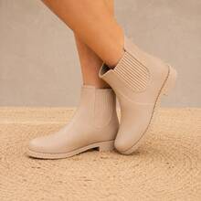 Women's Beige Mid-Top Boots/Rain Boots - 米色 - 查看 1