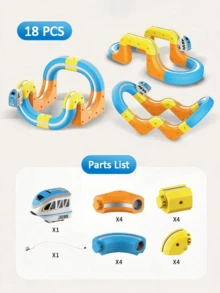 一套磁悬浮高速轨道，3D磁性积木DIY，益智玩具，亲子互动，节日礼物 - 彩色 - 查看 18