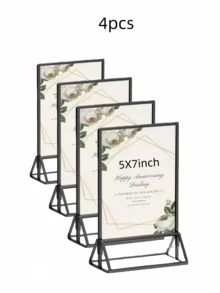 6個/4個 4x6/5x7 英吋壓克力告示牌架 - 雙面桌面相框，適用於婚禮桌號、餐廳菜單、聖誕照片、畢業、生日派對透明照片/價格/菜單展示架 - 多色 - 查看 13