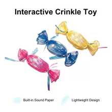 3pcs Cat Wrinkle Candy Gift - Built-In Crinkle Paper, Lightweight Interactive Cat Toy, Relieve Boredom, Surprise Gift For Pets For Thanksgiving, Autumn/Winter, Halloween And Other Holiday Gatherings - Multicolor - View 4