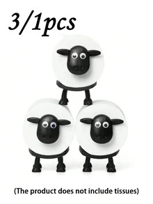 1/3 Sheep Shaped Toilet Paper Holder - Fun Toilet Paper Holder Freestanding Bathroom Set - 3D Printed Black Sheep Toilet Paper Holder - Creative Toilet Paper Roll Storage - Cute Bathroom Decor - Multicolor - View 1