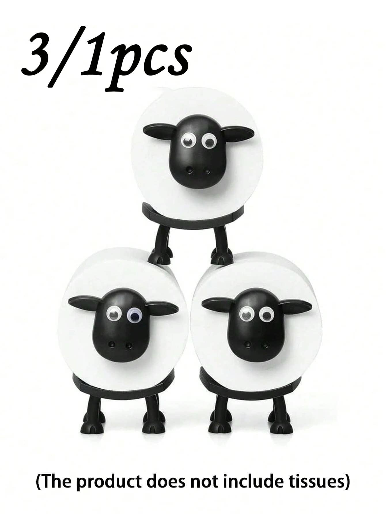 1/3 Sheep Shaped Toilet Paper Holder - Fun Toilet Paper Holder Freestanding Bathroom Set - 3D Printed Black Sheep Toilet Paper Holder - Creative Toilet Paper Roll Storage - Cute Bathroom Decor - Multicolor - View 1