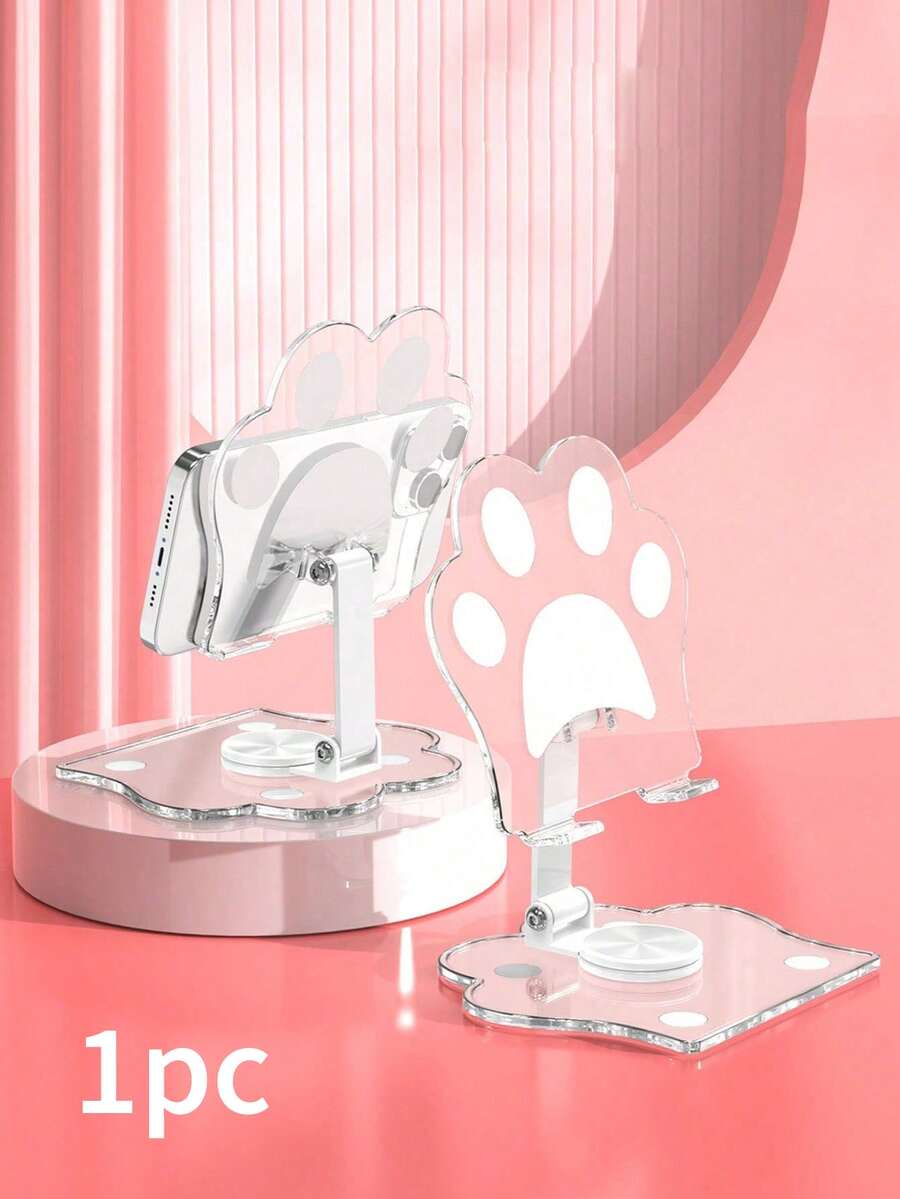 Soporte plegable para teléfono con diseño de pata de gato, adecuado para escritorio, con parte superior redondeada, para oficina y ver videos. Compatible con teléfonos inteligentes y tabletas, con gran capacidad de carga, regalo perfecto para cumpleaños, familia y amigos