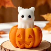 6pcs Halloween Ghost Pumpkin Silicone Mold, 3D DIY Candle Soap Resin Chocolate Mold, Reusable Craft Mold For Halloween Party Decor - Multicolor - View 9