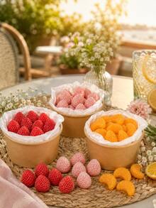 10pcs/Bucket Fruit Shaped Soy Wax Melts, Scented Wax Cubes For Wax Warmer And Candle Warmer Lamp, Strawberry Orange Style Home Fragrance, Summer Picnic Decor, Room Decor, Fall Decor, Birthday Gift, Summer Gift, Gifts For Women - B - View 5