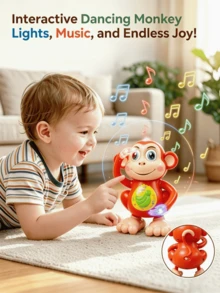 Electric Monkey Toy, Glowing Dancing Music Baby Toy, Electric Toy With Music - Interactive Baby Learning Toy, Suitable For Children 2 Years And Older - Multicolor - View 7