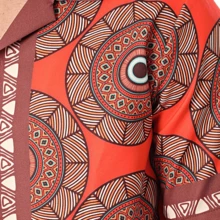 Printed Shirt And Shorts Set With Geometric Pattern, Made In Türkiye. Model Height: 1.81m, The Model Shown Is Wearing A Size M. - Red - View 4