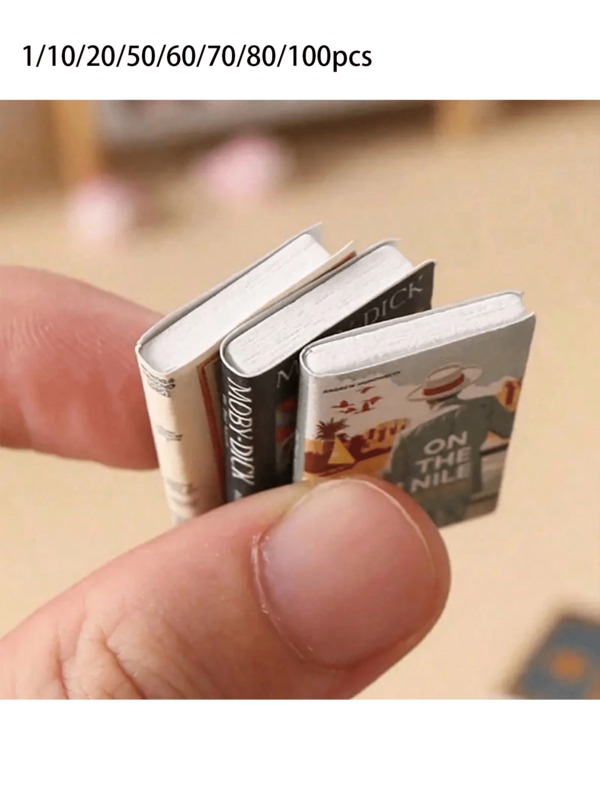 1/10/20/50/60/70/80/100pcs Mini Books - Home Decor Books, Mini Furniture Decor Books, Mini Study Scene Decor, Mini Home Decor Mini Furniture Books, Scene Photography Prop Books, 1:12 Home Decor Accessories, DIY Furniture Models, Ornaments, New Year, Valentine's Day, Christmas Gifts (Due To System Issues, More Styles Cannot Be Displayed. Colors And Styles Will Be Randomly Added Upon Shipping)