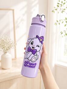 1個甜美兔子塑膠水瓶 26oz/750ml 兒童吸管防漏可愛卡通兔子水瓶，適合女孩男孩學校使用，防漏耐用，給她的生日禮物，旅行杯，咖啡杯，牛奶杯，杯子香檳杯 & 雞尾酒杯派對杯其他派對餐具飲具套裝咖啡杯平底杯水瓶 & 罐 & 盒 - 彩色 - 查看 11
