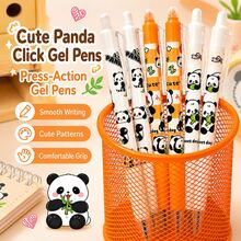 1/6pcs Panda Erasable Gel Pens,0.5Mm Blue Ink Pen Quick-Dry S With Self-Contained Rubber Eraser,Back To School Supplies - Multicolor - View 3