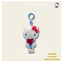 SANRIO 三麗鷗官方 Hello Kitty 絨毛配件－適合裝飾包包與鑰匙圈，是日常穿搭、通勤、旅行、派對或送禮的絕佳選擇 - 彩色 - 查看 9